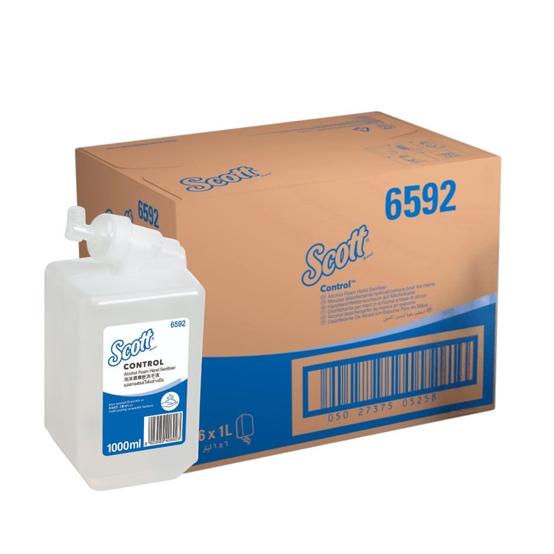 SCOTT CONTROL Alcohol Foam Hand Sanitizer with 80% Ethanol v/v and Aloe Vera 1 L x 6 bottles (Carton)