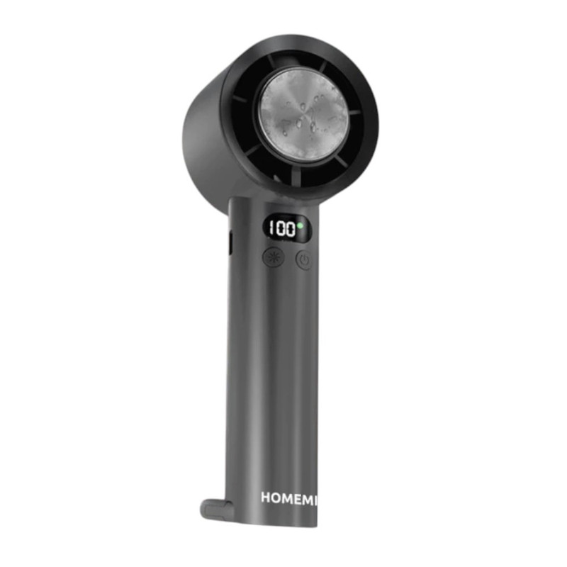 Homemi พัดลมไร้สาย Cooler Hand Fan มีระบบทําความเย็น ปรับแรงลมได้ 100 ระดับแบตเตอรี่ 4,500 ดํา (083-P-BL)