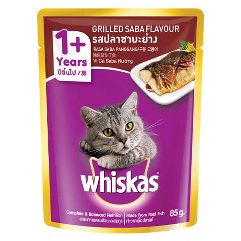 วิสกัส เพาช์ อาหารแมวแบบเปียก รสปลาซาบะย่าง 85 ก.