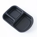 Thumbnail 1 of Matapat กล่องข้าว3หลุม ขนาด 650มล. (ดำ) รุ่นฝาล็อคปิดสนิท กล่องเดลิเวรี่ กล่องอาหารพลาสติก กล่องข้าวเวฟได้ (25ชุดพร้อมฝา) L-32