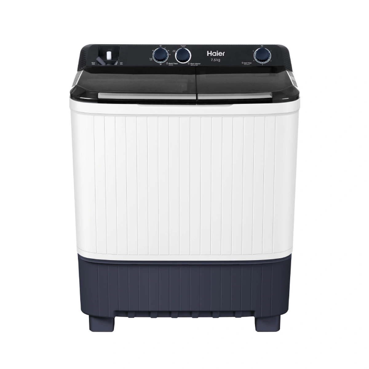 Haier เครื่องซักผ้า 2 ถัง ความจุ 7.5 KG รุ่น HTW70-1217BS สีขาว