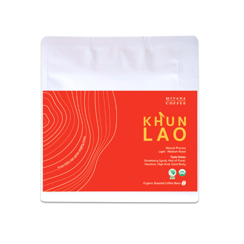 MIVANA COFFEE - KHUN LAO (LIGHT-MEDIUM ROAST) ORGANIC ARABICA ROASTED COFFEE BEANS 100g.