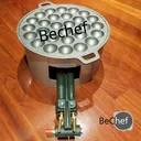 Thumbnail 3 of Bechef ชุดเตาขนมครก เผาแล้ว ชุดทำขนมครก เบ้าพิมพ์ขนมครกเหล็กหล่อพร้อมฝาสแตนเลส บังลมและหัวเตาแก๊ส c30