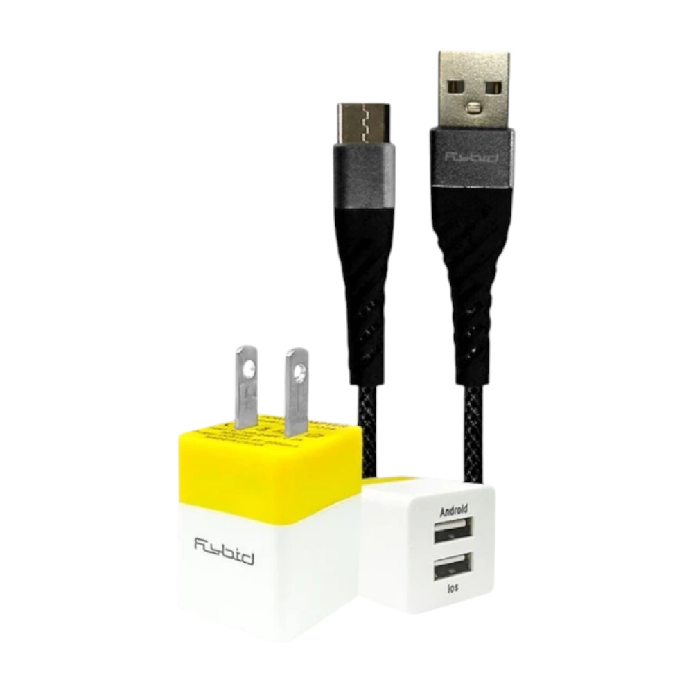 Flybird สายชาร์จ Type-C 1.5 M พร้อมหัวชาร์จ Universal สายชาร์จไว ชาร์จเร็ว Fast Charger สีดํา รุ่น PC-5017-B
