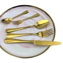 Thumbnail 1 of Twin Fish ชุดช้อนส้อมสีทอง อุปกรณ์รับประทานอาหาร คุณภาพดี แข็งแรงปลอดภัยช้อนส้อม 5ชิ้น/ชุด รหัส87ทอง