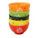 Thumbnail 1 of ถ้วยเซรามิค 4.5 นิ้ว ลายปลาตะเพียน 5 ชิ้น/ชุด คละสี