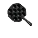 Thumbnail 1 of Bechef กระทะทาโกะยากิ ไข่นกกระทา ขนมครก ขนมครกญี่ปุ่น 12 หลุม ขนาด 19cm มีด้าม ทำจากเหล็กหล่อ ร้อนเร็ว ทนทาน ไร้สารเคมีเคลือบผิว ใช้ได้กับเตาทุกประเภท