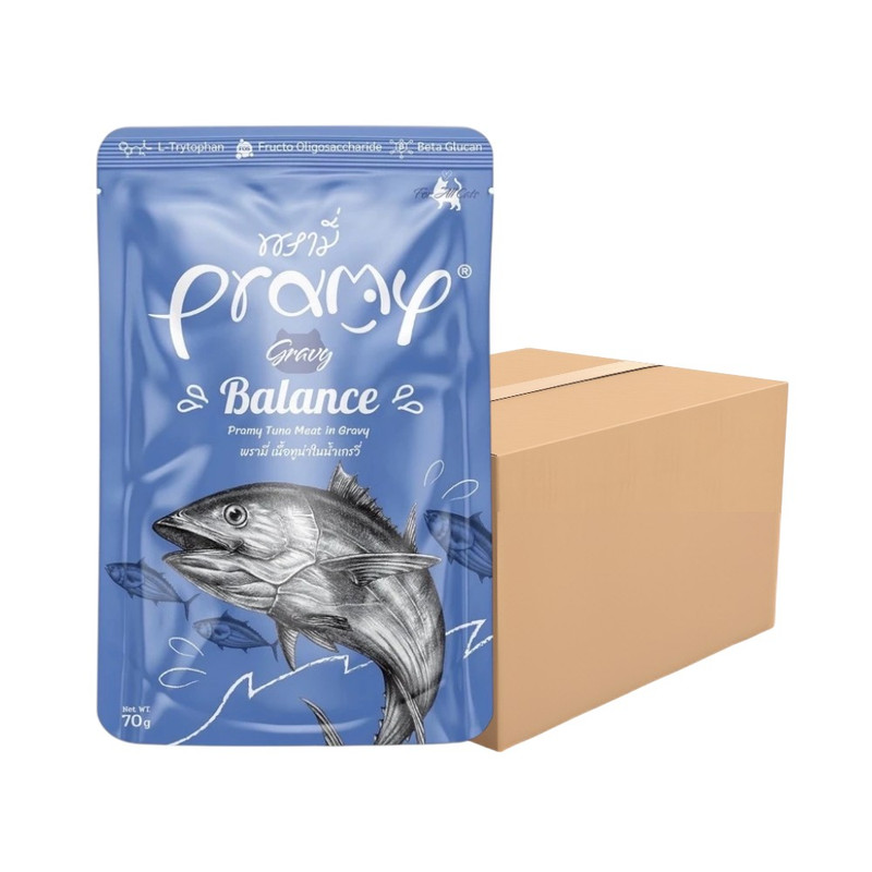 [12ซอง] Pramy in Gravy อาหารเปียกแมว พรามี่ ในน้ําเกรวี่ สําหรับแมว2เดือนขึ้นไป ขนาด 70g GR1-Balance