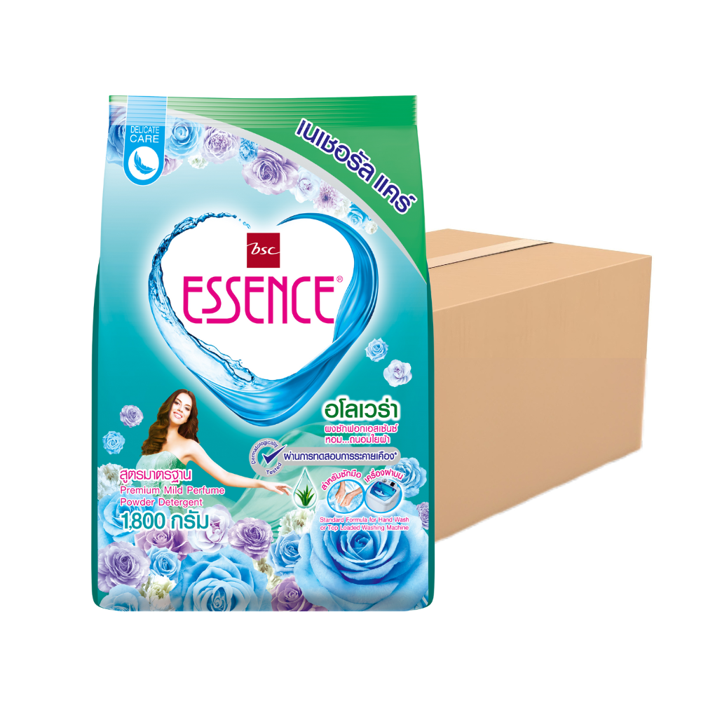 ESSENCE Powder Laundry Detergent Carton Aloe Vera Formula 1800 g x 8