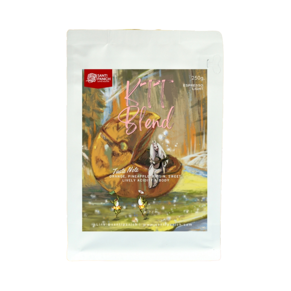 SANTIPANICH เมล็ดกาแฟคั่วแท้ KTT Blend (คั่วอ่อน) ไม่บด 250 กรัม