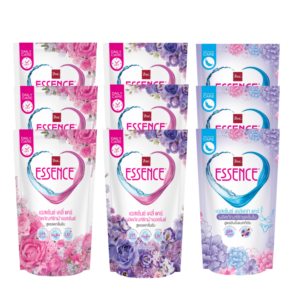 Essence Liquid Laundry Detergent Pink and Purple and for Washing Underwear Refill 400 ml x 9