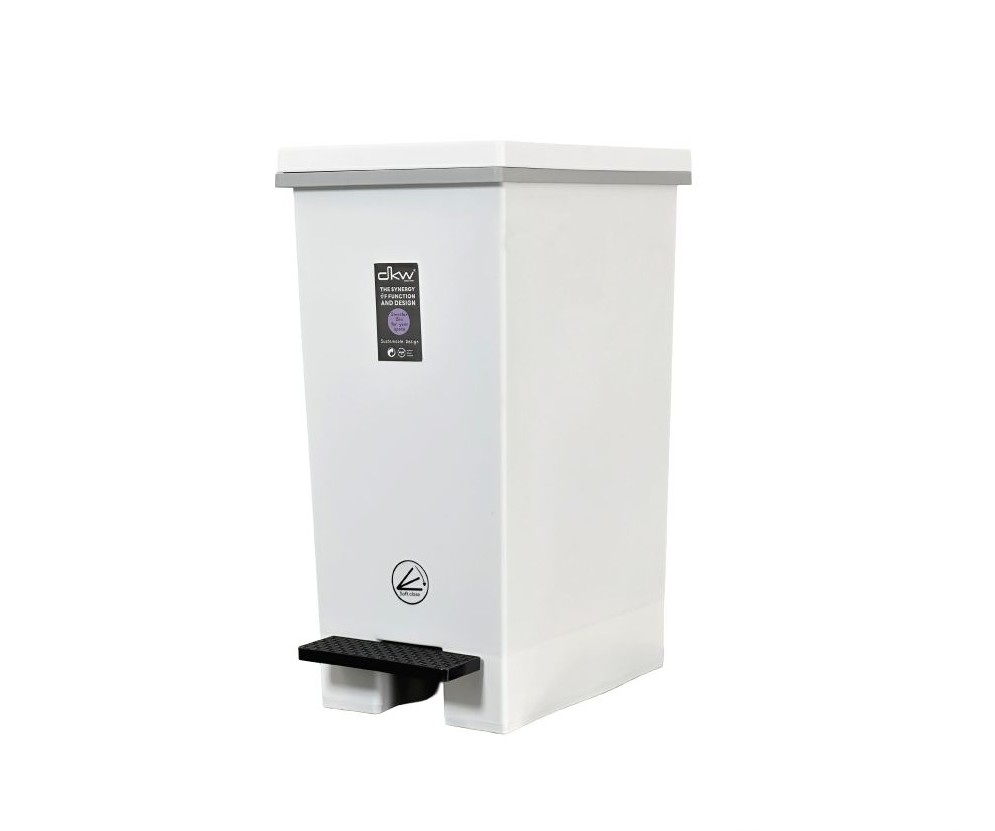 DKW (Official Store) Pedestal Trash Can Soft Close  Model HH-2605IS 10-liter Capacity White