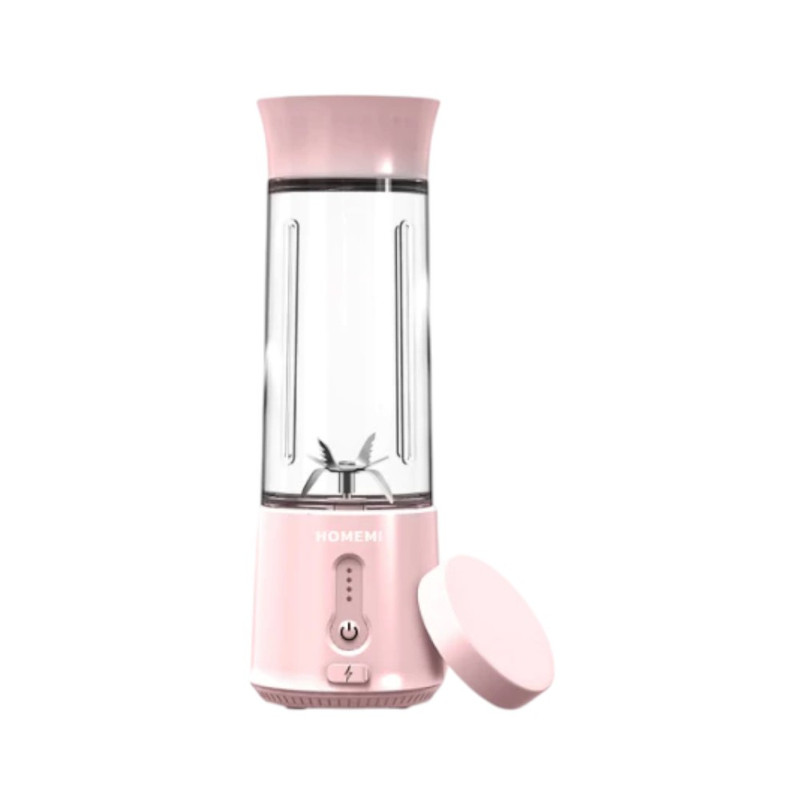 Homemi เครื่องปั่นผลไม้ไร้สาย Portable Blender กําลังมอเตอร์สูง 150 วัตต์ ปั่นน้ําแข็งได้ แบตเตอรี่ 4,000 / ชมพู (058-P-PK)