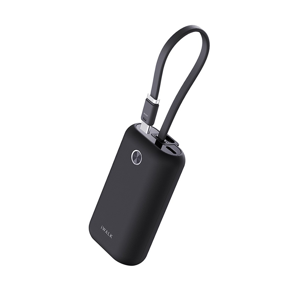 iWALK Power Mini แบตสํารองพกพาแบบมีสายชาร์จในตัว ความจุ 10000mAhชาร์จเร็ว 22.5Wรองรับ iPhone17,16,15 สีดํา