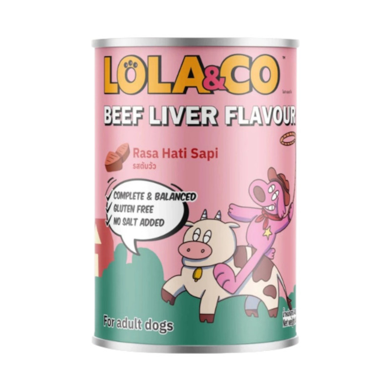 Lola&Co โลล่าแอนโค อาหารกระป๋องสําหรับสุนัข สูตร Complete and Balance ขนาด 400g LD03-รสตับวัว
