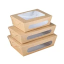 Thumbnail 4 of BIOPACK กล่องข้าว (970 มล,50 ใบ) กล่องใส่อาหาร กล่องกระดาษ กล่องอาหารคราฟ มีหน้าต่าง 2 ช่อง