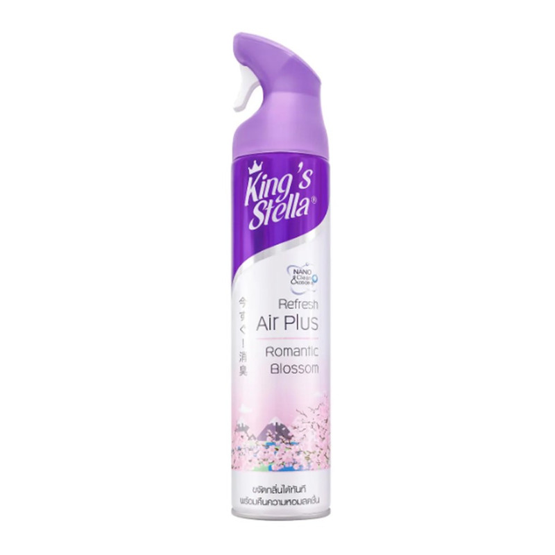 King's Stella (คิงส์สเตลล่า) Refresh Air Plus น้ําหอมปรับอากาศ ขจัดกลิ่นอับ กลิ่นเหม็น ห้องน้ํา ห้องครัว 300mlRomantic Blossom