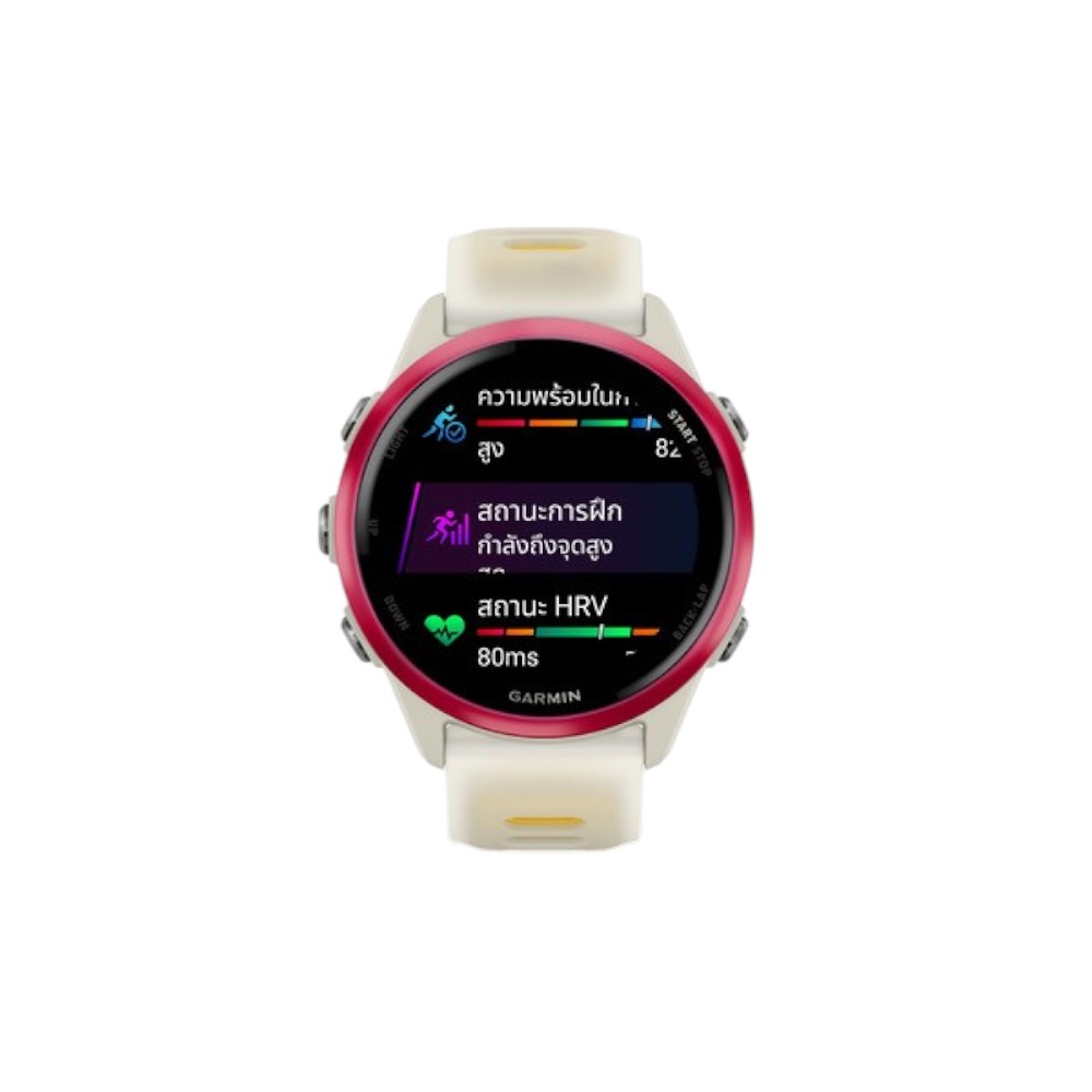 การ์มิน สมาร์ทวอทช์ Garmin Forerunner 570 หน้าปัด 42 มม. สี Raspberry with Translucent Bone/Mango Band