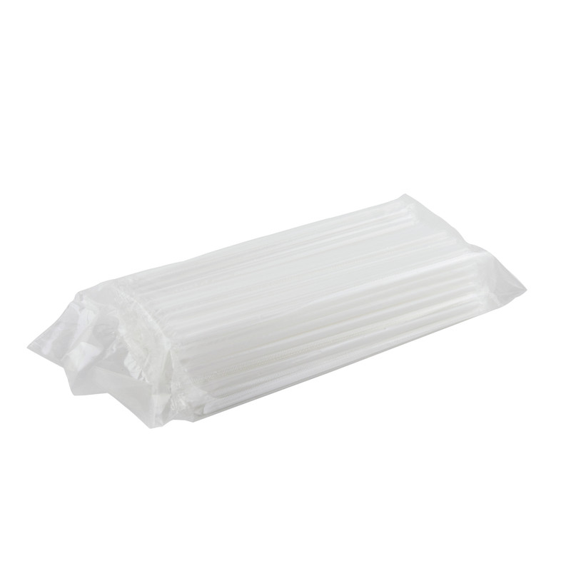 [6mm] Plastic Straws Flim-Wrapped White (100 pcs/pack)