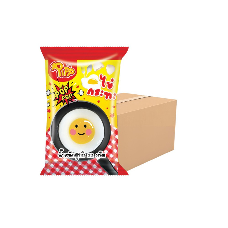CARRAGEENAN AND KONJAC JELLY PAN EGG SHAPE WITH POPPING CANDY STRAWBERRY FLAVOR (PIPP BRAND) 22g x 12 pcs x 24 pack