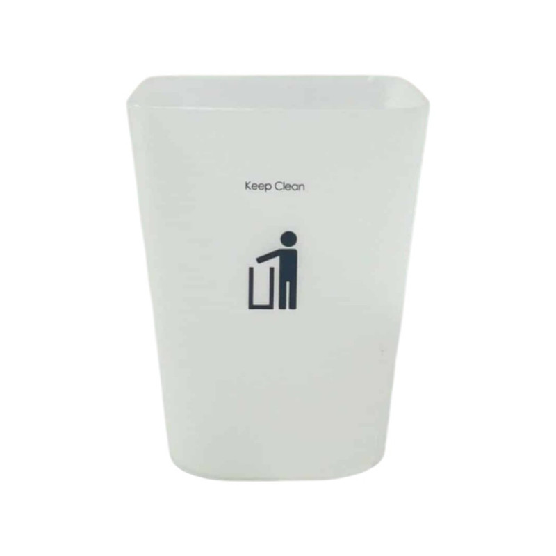 DKW Official HH-222P ถังขยะเหลี่ยม (ไม่มีฝา) 5.5L ถังขยะ มินิมอลTrash bin 5.5Liter สีขาวขุ่น