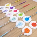 Thumbnail 2 of HomeHuk ไม้ถูพื้นด้ามสแตนเลส พร้อมผ้าไมโครไฟเบอร์ 1 ผืน ปรับเอียงได้ 180 องศา สีม่วง