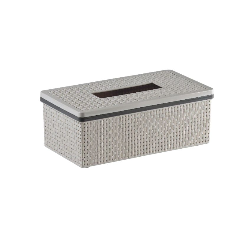 DKW Official HH-3017 กล่องกระดาษทิชชู่ SAAN Tissue box Tissue holder ที่ใส่ทิชชู่ กล่องทิชชู เทา-ผืนผ้า