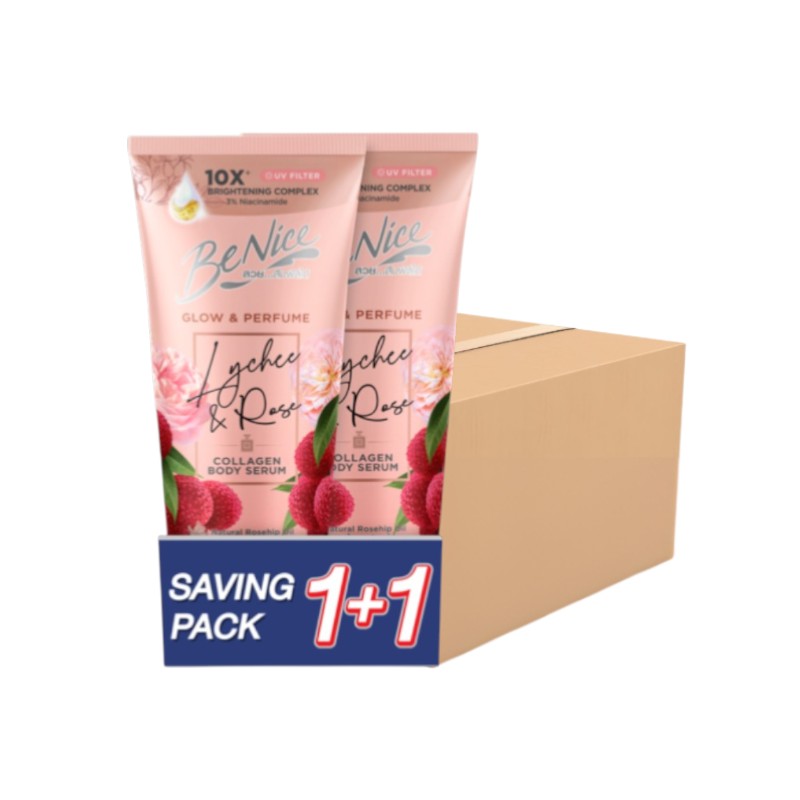 [Case] BeNice glow and  perfume body Lotion 300 tube withpack 1+1 Pink x6