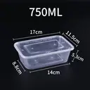 Thumbnail 2 of HF กล่องอาหารพลาสติก พร้อมฝา 750 มล. จำนวน 50 ชุด