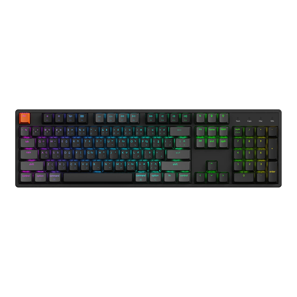 KEYCHRON WIRELESS KEYBOARD (คีย์บอร์ดไร้สาย) K10X RGB EN/TH - BLACK BANANA SWITCH (TACT)
