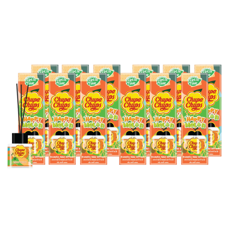 [แพ็ค12ชิ้น] Fresh Time x Chupa Chups ก้านไม้หอมปรับอากาศ Melon 30ml