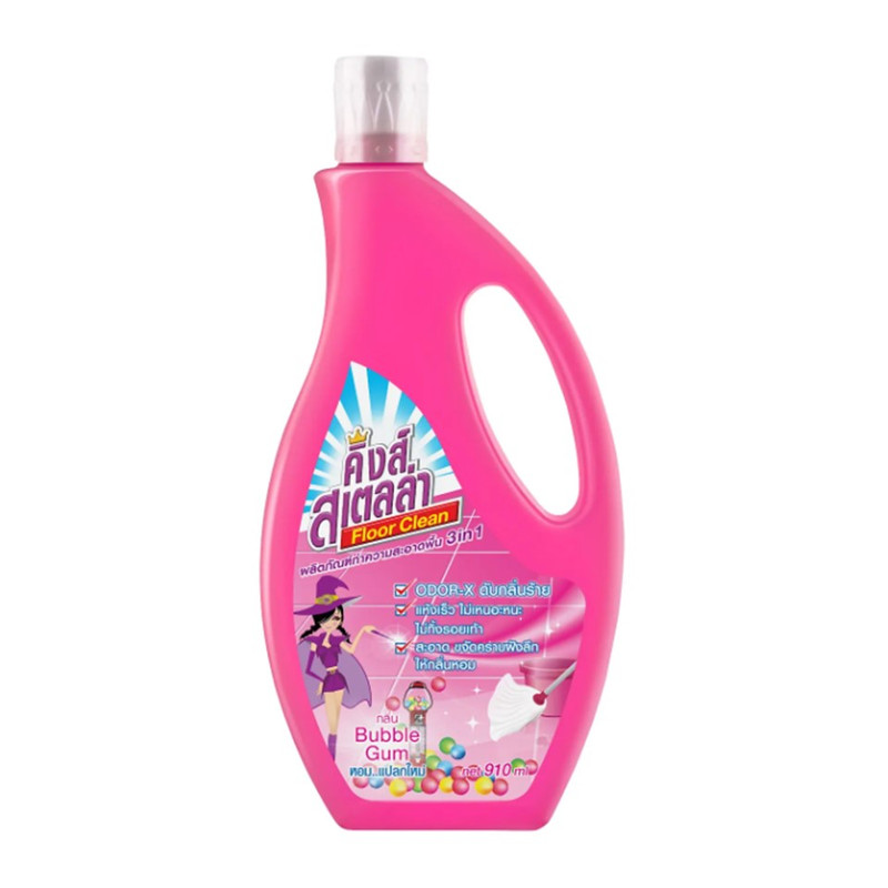 King's Stella น้ํายาถูพื้นขจัดกลิ่นอับ กลิ่นอันไม่พึงประสงค์ได้ในทันที  Floor Clean Bubble Gum,910ml