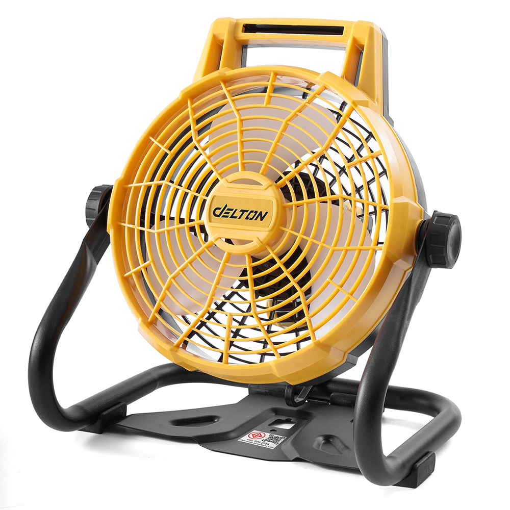 DELTON พัดลมไร้สาย 12 นิ้ว 2 ระบบ AC/DC หมุนปรับแรงลมได้ รุ่น MKT-01F ใช้งานร่วมกับ แบตเตอรี่ UltraFlex และ TURBO FORCE มาพร้อมแบต UF 20V 2Ah 2ก้อน