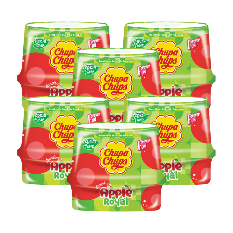 [แพ็ค6ชิ้น] FreshTime X Chupa Chups เจลหอมปรับอากาศ สําหรับห้องนอน ห้องน้ํา หอม2เท่า กลิ่นแอปเปิ้ลรอยัล ขนาด 180 กรัม