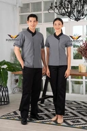 Thumbnail 1 of เสื้อพนักงานเสิร์ฟ คอป้าย สีเทา-ดำ SIZE S ชาย