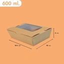 Thumbnail 1 of Matapat กล่องอาหารฝาพับ คราฟท์เข้ม (600 ml.) กล่องอาหารกระดาษ กล่องรักษ์โลก กล่องผลไม้ เจาะหน้าต่าง 600 , 900 ,1200 ml. (20กล่อง/แพ็ค)