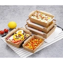 Thumbnail 5 of ลิงกล่องแก้ว กล่องกระดาษเหลี่ยมพร้อมฝา 1 ช่อง กล่องใส่อาหารกระดาษ DG900 ขนาด 900 มล. [ยกลัง 200 ชุด]