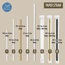 Thumbnail 2 of หลอดกระดาษคุณภาพสูง (100 หลอด x 5 แพ็ค) || Paper Straws (100 pieces x 5 packs) 197*6mm White ขาว