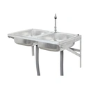 Thumbnail 1 of SandSukHome ซิงค์ล้างจาน ยึดผนัง พร้อมก๊อกน้ำ รุ่น2หลุม