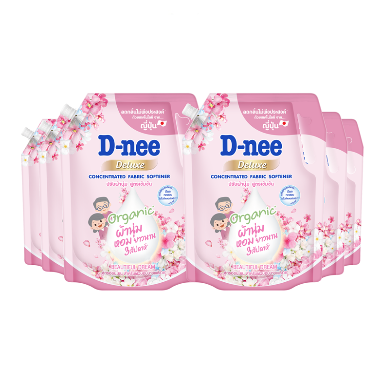 [Case] D-nee Deluxe Fabric Softener 1,000ml. x6, Pink