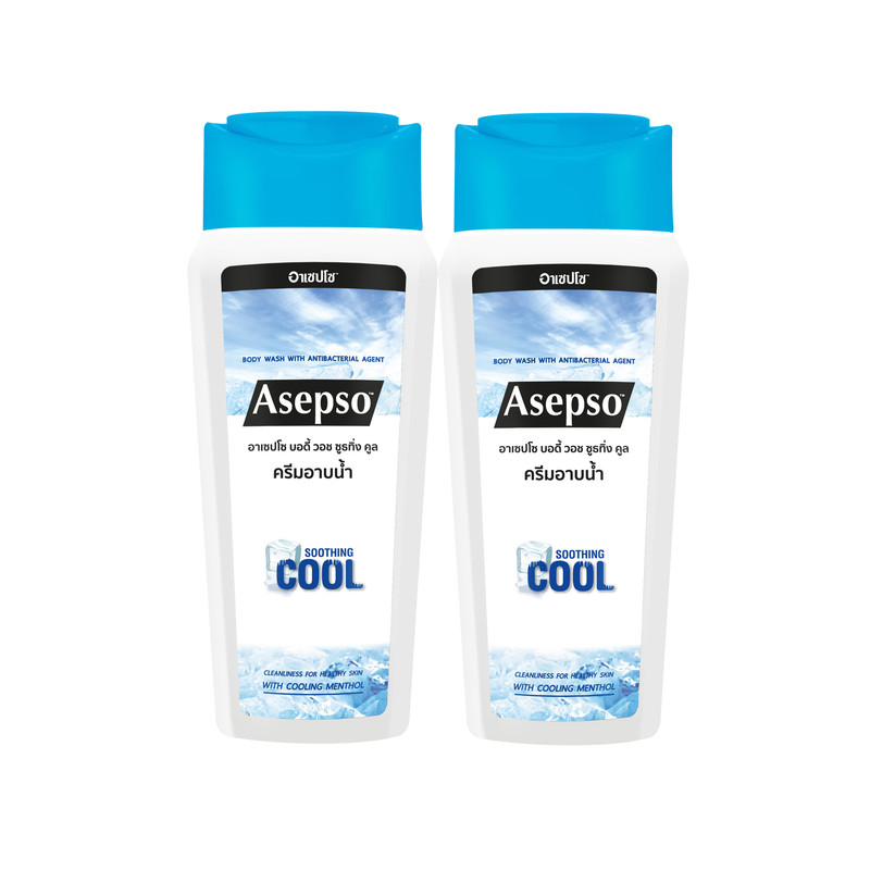 Asepso Body Wash - Soothing Cool 220 ml (2 Bottles/pack)