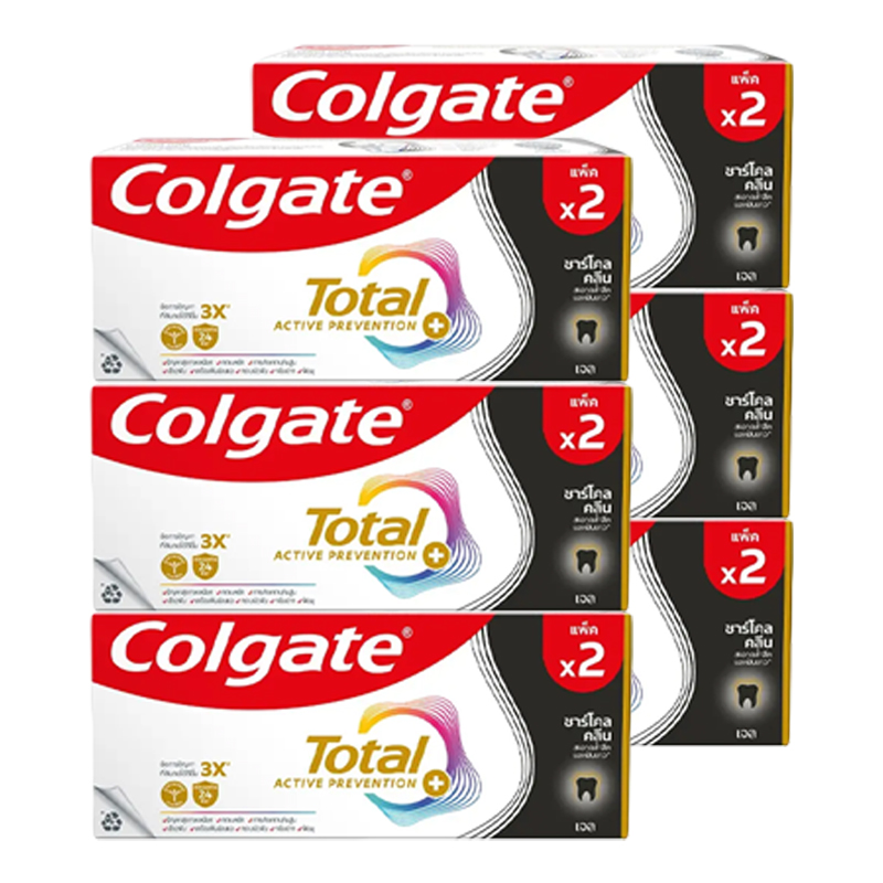 COLGATE Toothpaste Total Charcoal Clean 110 g Twin x 6