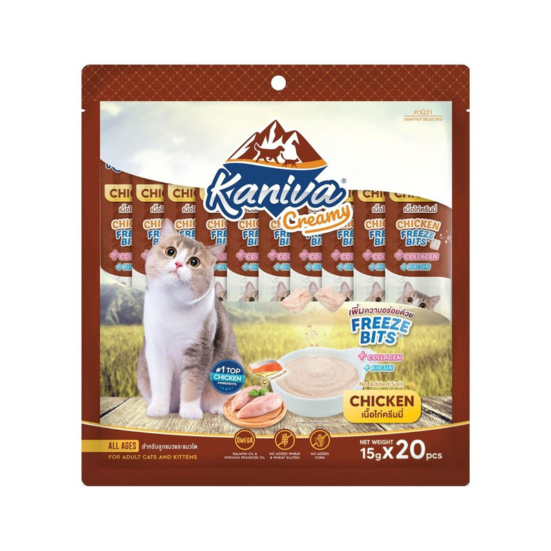 KANIVA Cat Food Creamy Chicken Freeze Bits 15 g x 20