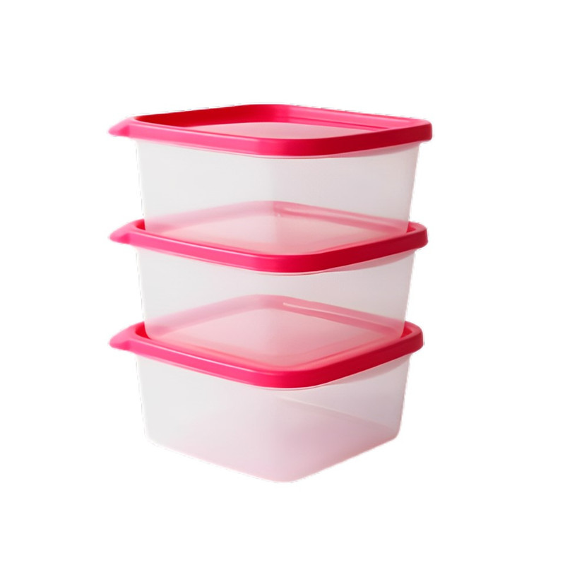 Super Lock Chef Box Food Container 3 Pieces 6052 Pink