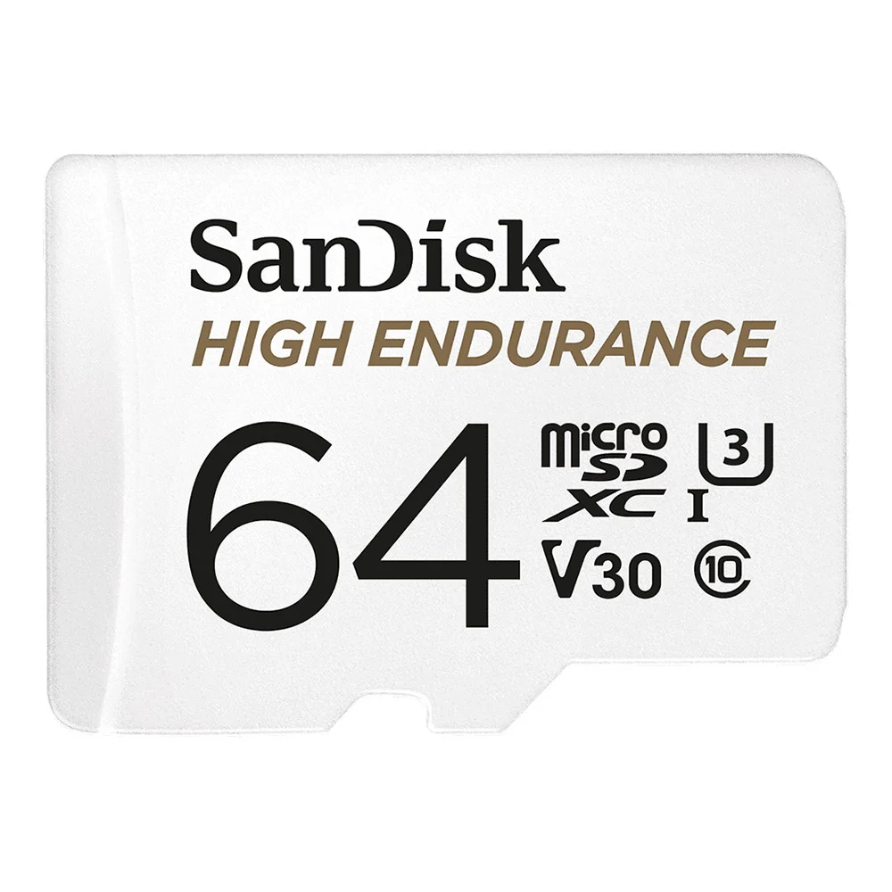 SANDISK Memory Card High Endurance MicroSDXC Class 10 Model SDSQQNR_064G_GN6IA Capacity 64GB White