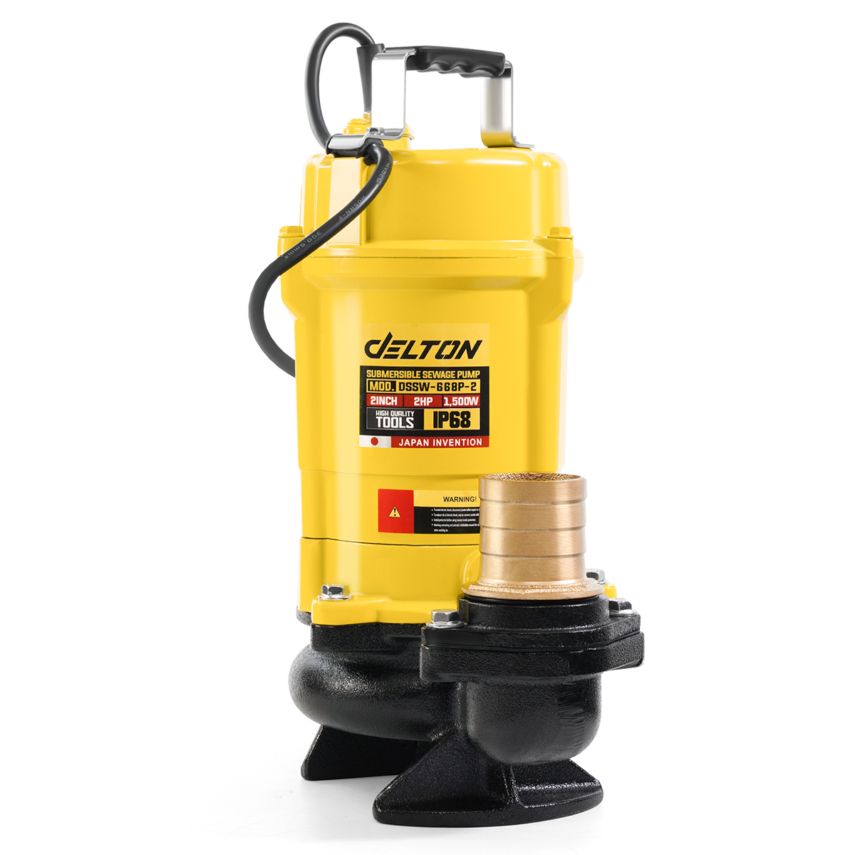 DELTON ปั๊มแช่ดูดโคลน 2 นิ้ว 1,500W 2HP มอเตอร์แกนทองแดงแท้ 100% Divo สายไฟยาวพิเศษ 10 เมตร รุ่น DSSW-668P-2 (2 นิ้ว)