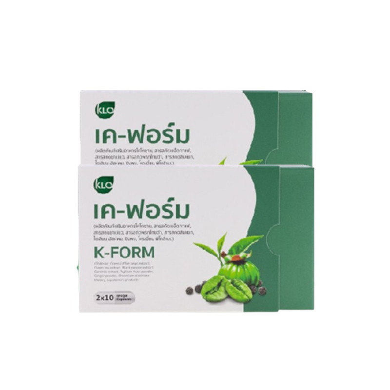(แพ็ค 2) Khaolaor ขาวละออ เค-ฟอร์ม ผลิตภัณฑ์เสริมอาหารไคโตซาน 20 แคปซูล/กล่อง