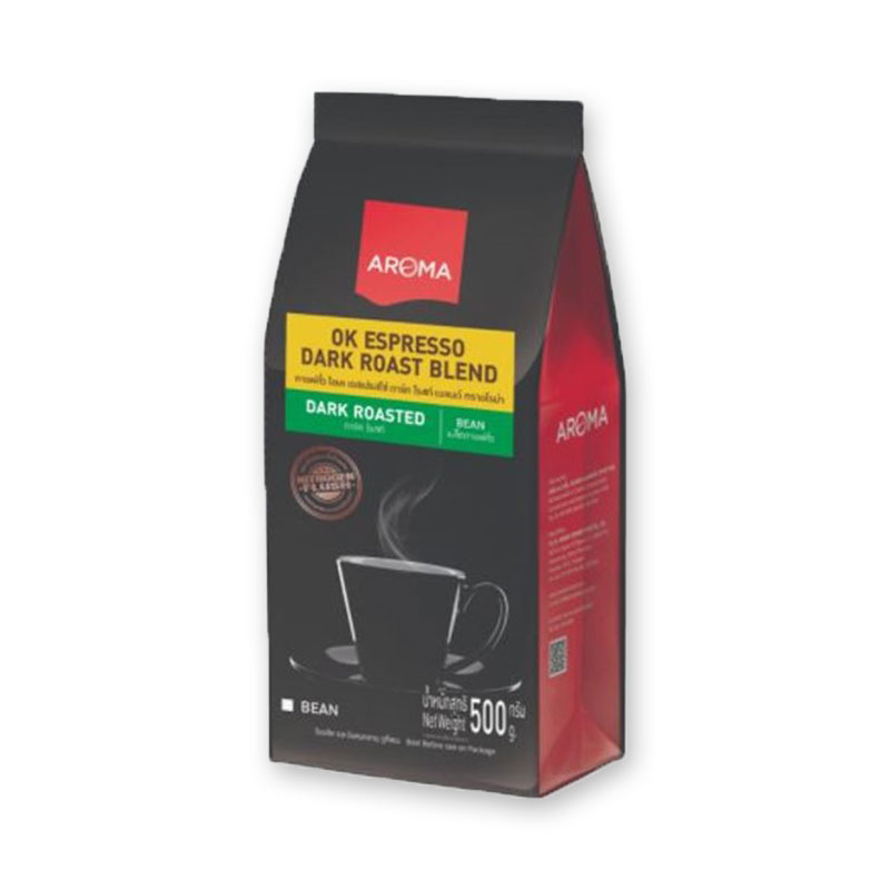 เมล็ดกาแฟคั่ว Ok Espresso Extra Blend 1 kg. (2ซองx500กรัม)