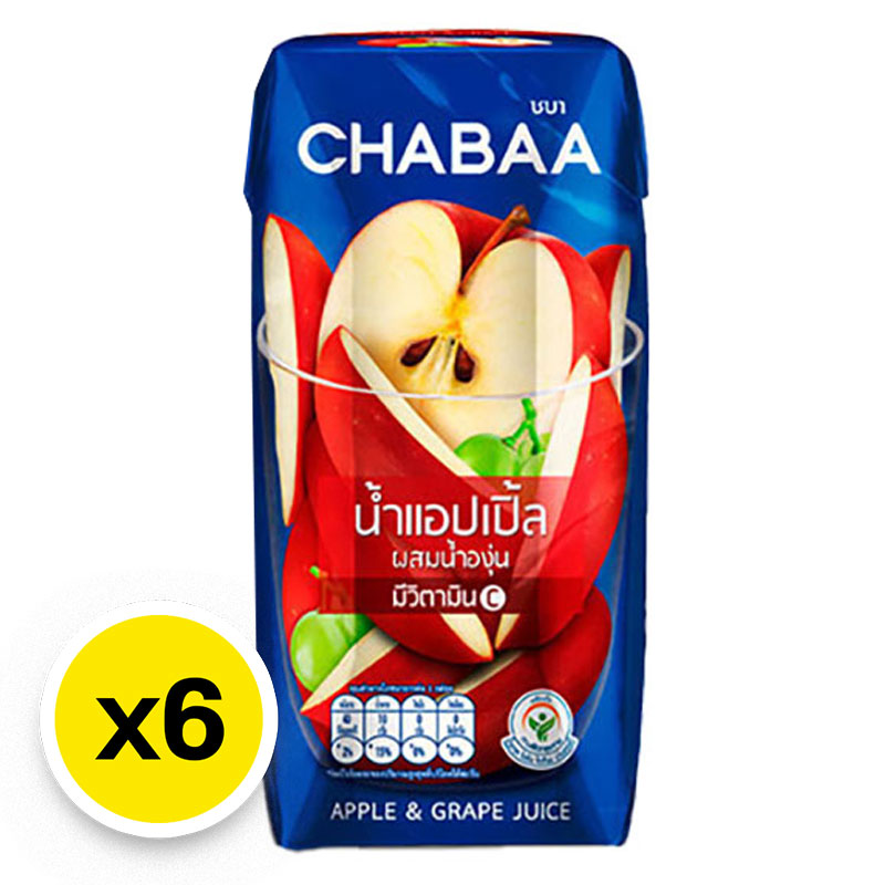 CHABAA Apple Juice Mixed Grape 40% 180 ml x 6 | Makro PRO