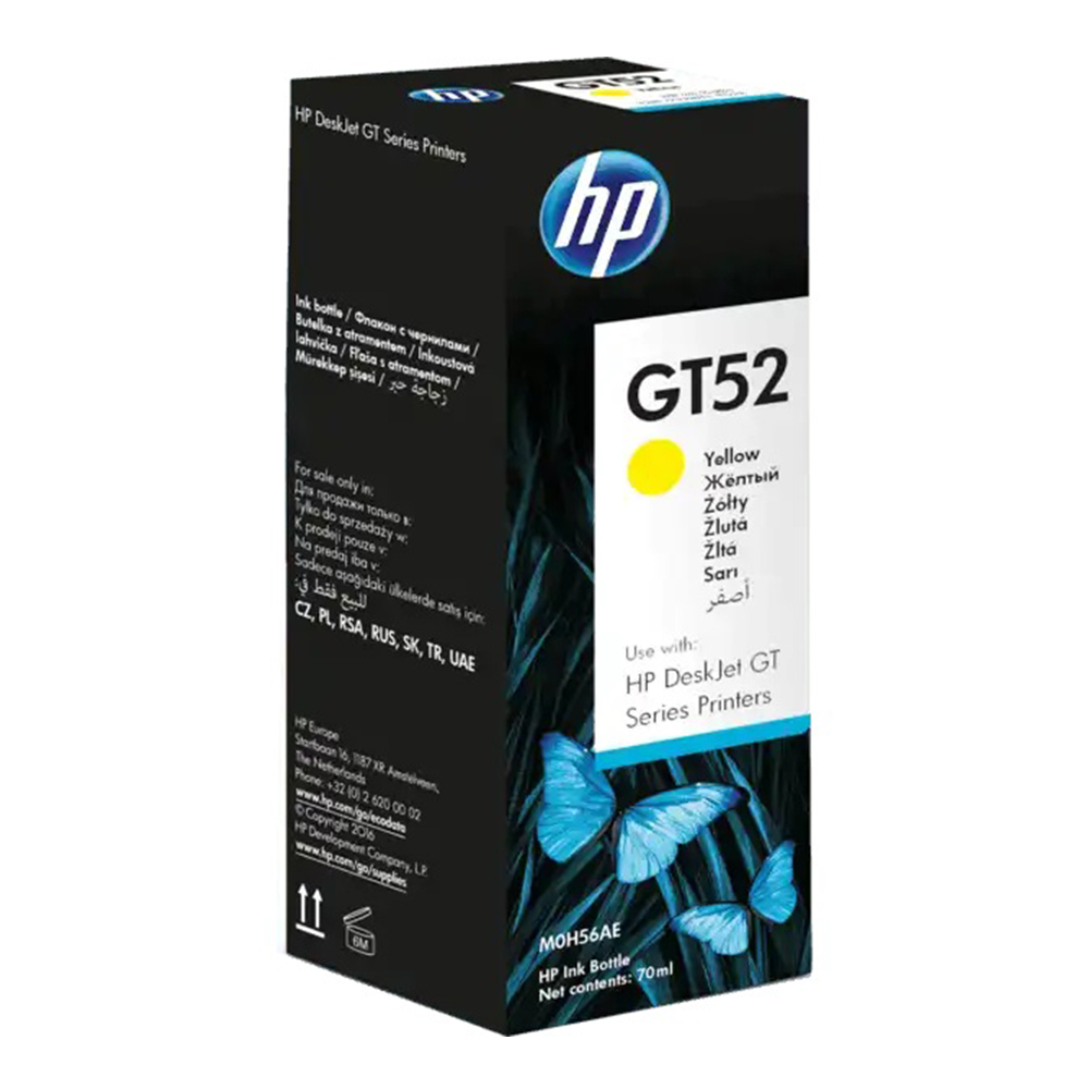 HP INK (หมึกสําหรับเครื่องพิมพ์) GT52 YELLOW ORIGINAL INK BOTTLE (M0H56AA)